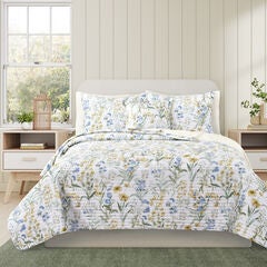 TALLULAH BLUE KING/CAL KING 3PC. QUILT SET