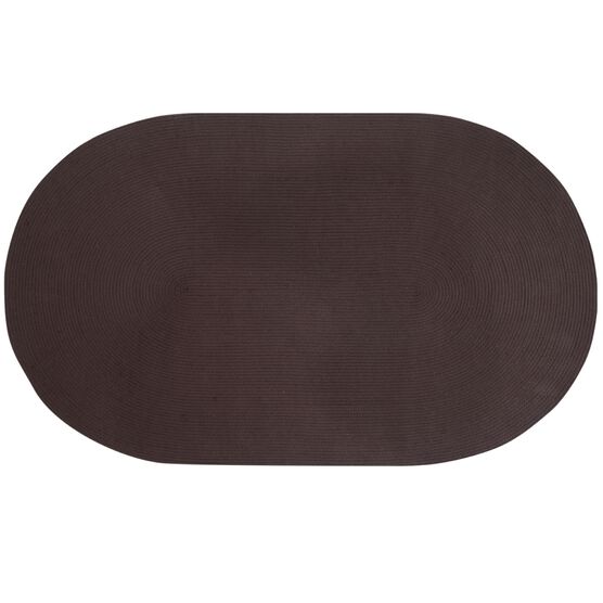 Alpine Braid Collection Reversible Indoor Area Rug, 60" x 96" Oval in Better Trends, CHOCOLATE SOLID, hi-res image number null