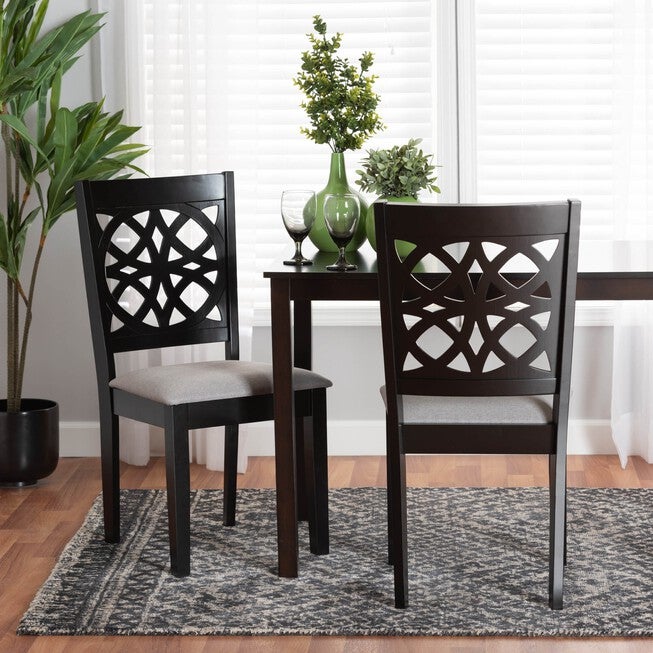 Abigail Modern Grey Fabric and Walnut Brown Finished Wood 2-Piece Dining Chair Set, , alternate image number 18