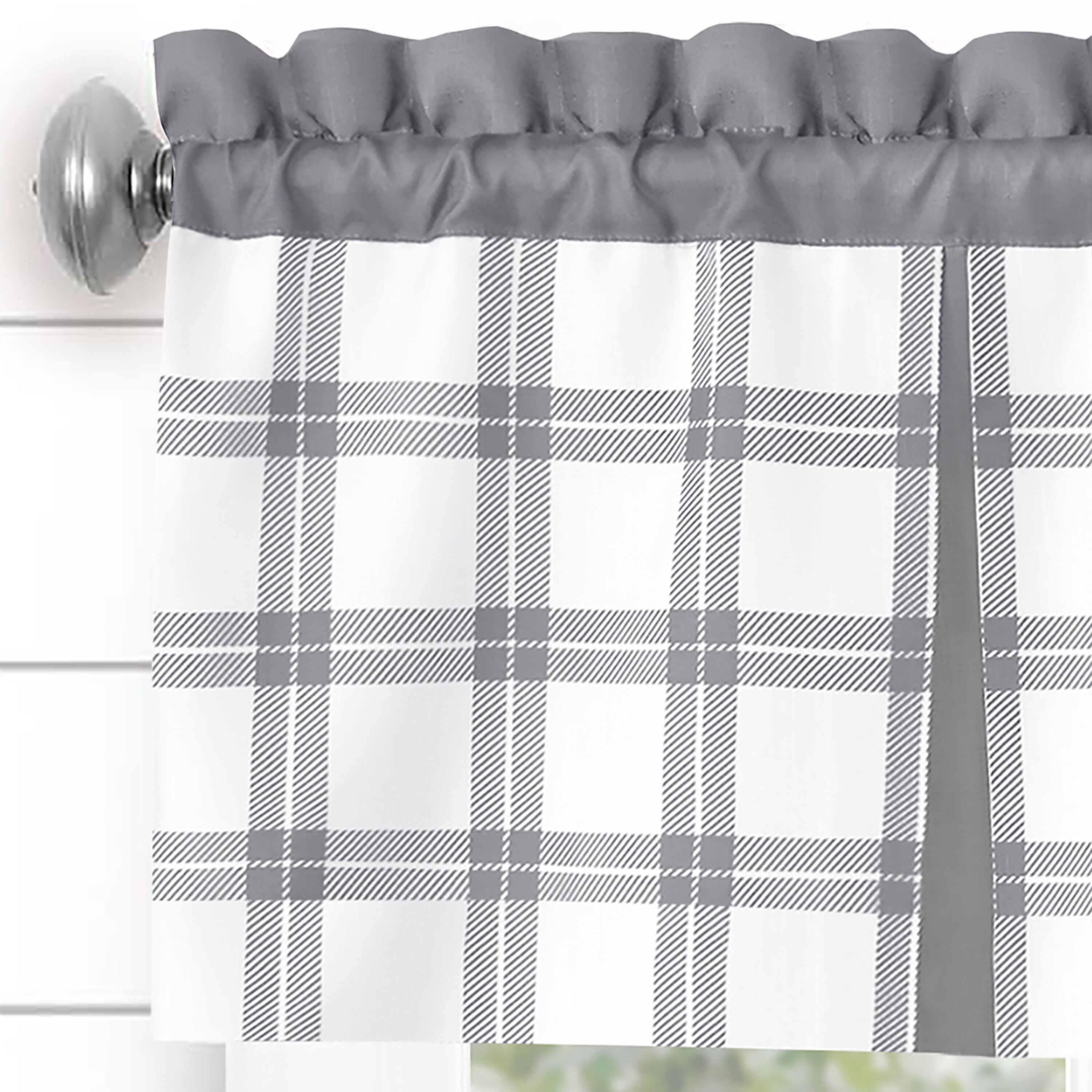Tate Window Curtain Valance, GREY, alternate image number 2