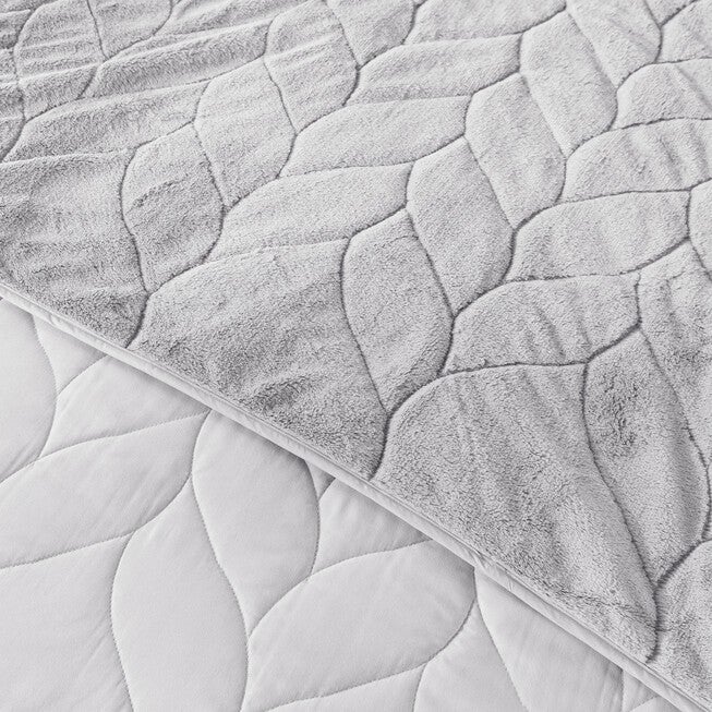 Cozy Gray Down Alternative Throw Blanket Throw, , alternate image number 2