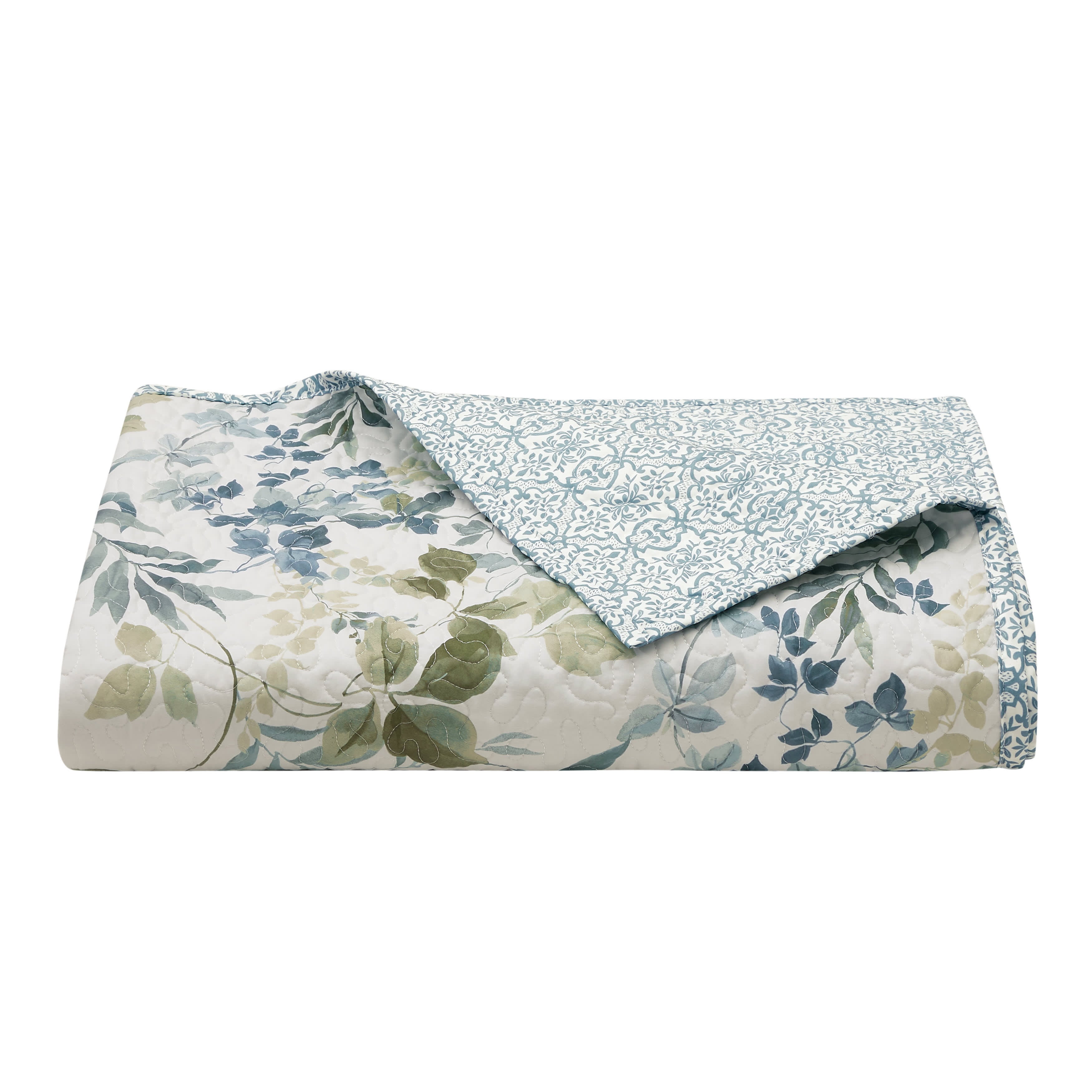 Evergreen Blue 3 Piece Quilt Set, BLUE, alternate image number 5