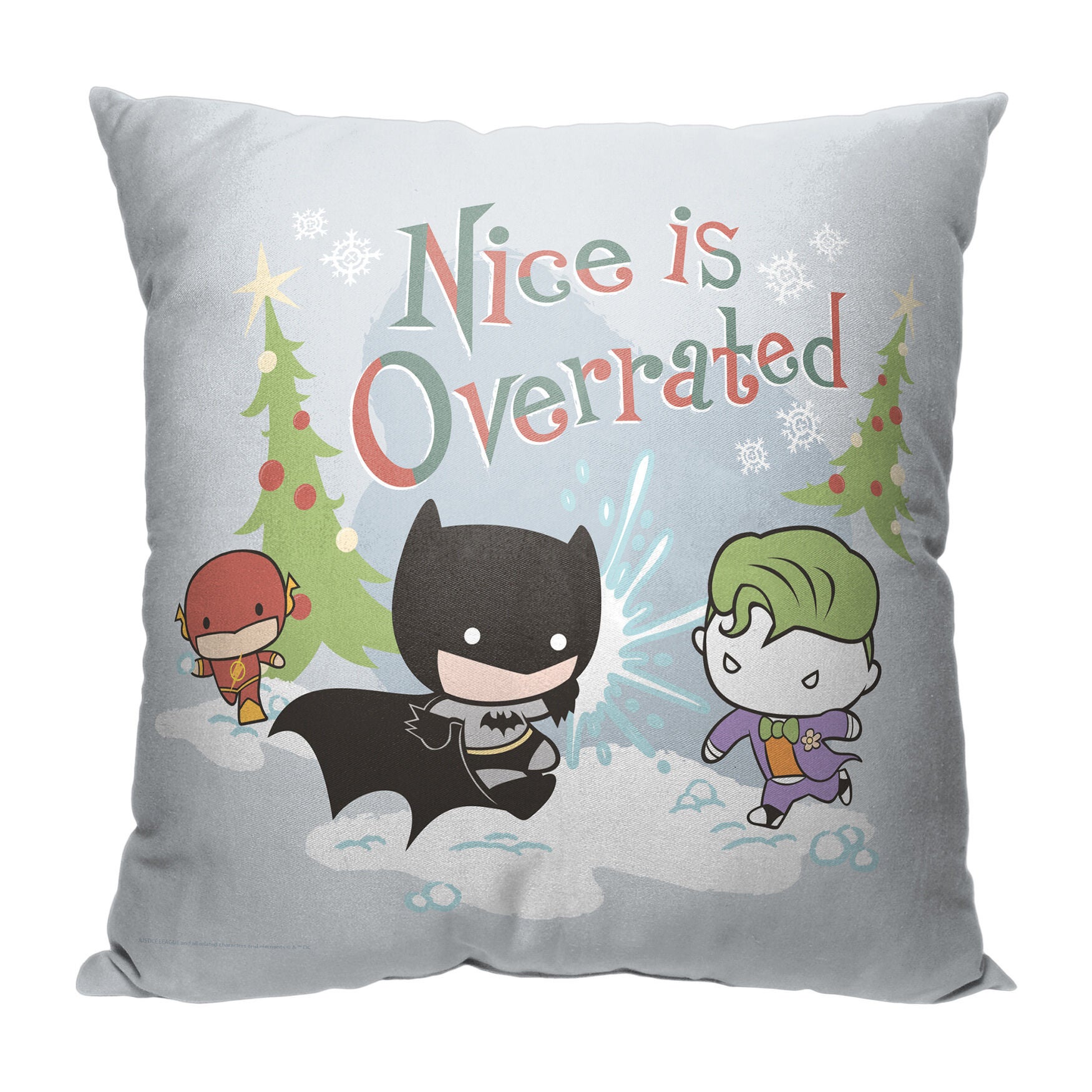 Wb Dc Justice League Nice Is Overrated Printed Throw Pillow, O, hi-res image number 0