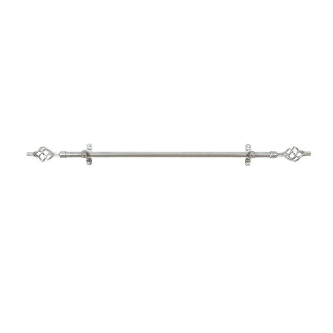 Metallo Lexus Telescoping Decorative Rod & Finial Set, SILVER, hi-res image number null