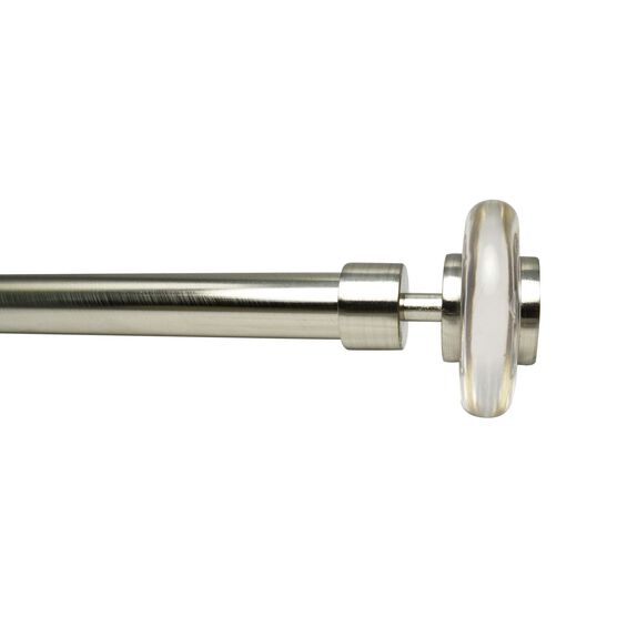 Crystale Aura Finial Window Curtain Rod Set Window, BRUSHED NICKEL, hi-res image number null