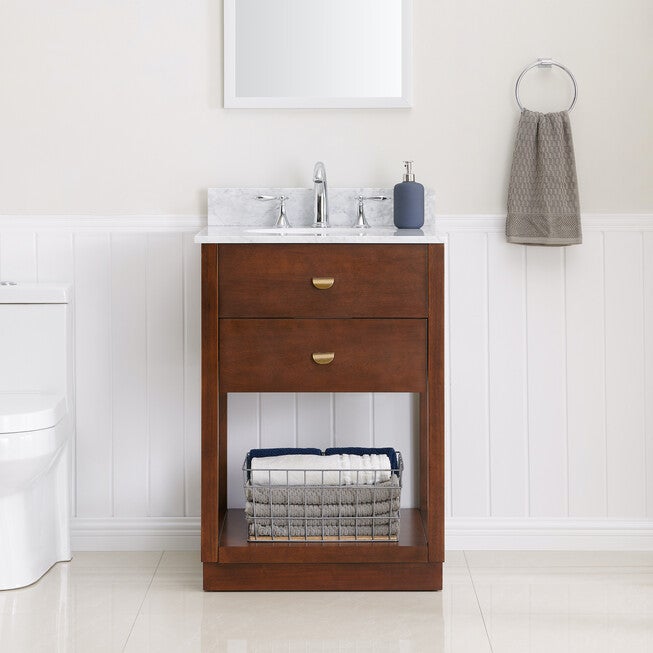 Lellerman Italian Marble Bath Vanity Sink, BROWN, hi-res image number null