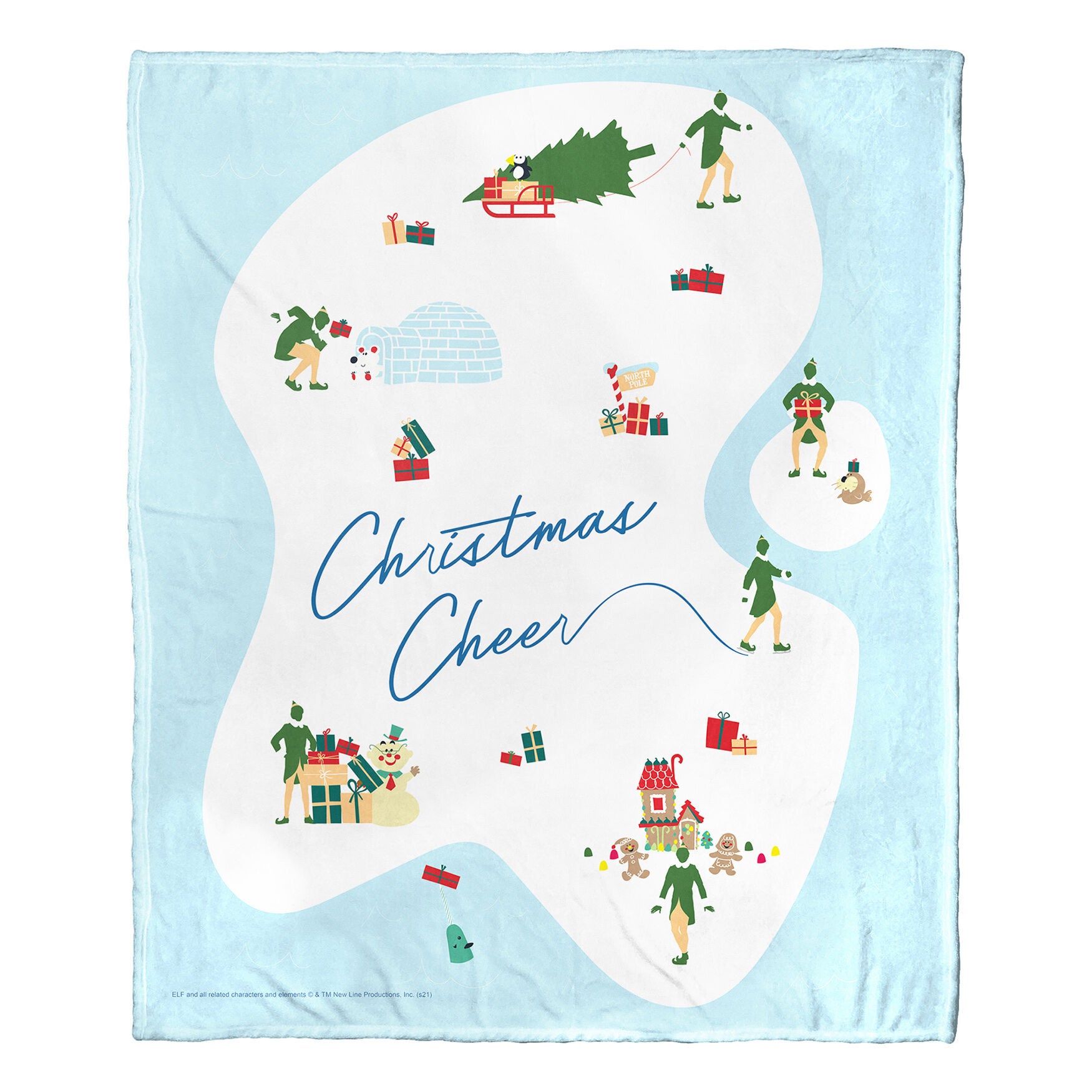 Wb Elf Christmas Cheer Silk Touch Throw Blanket, , on-hover image number 1