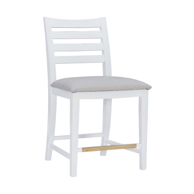 Flynn Counter Stool White Upholstered Set of 2, WHITE, hi-res image number 0