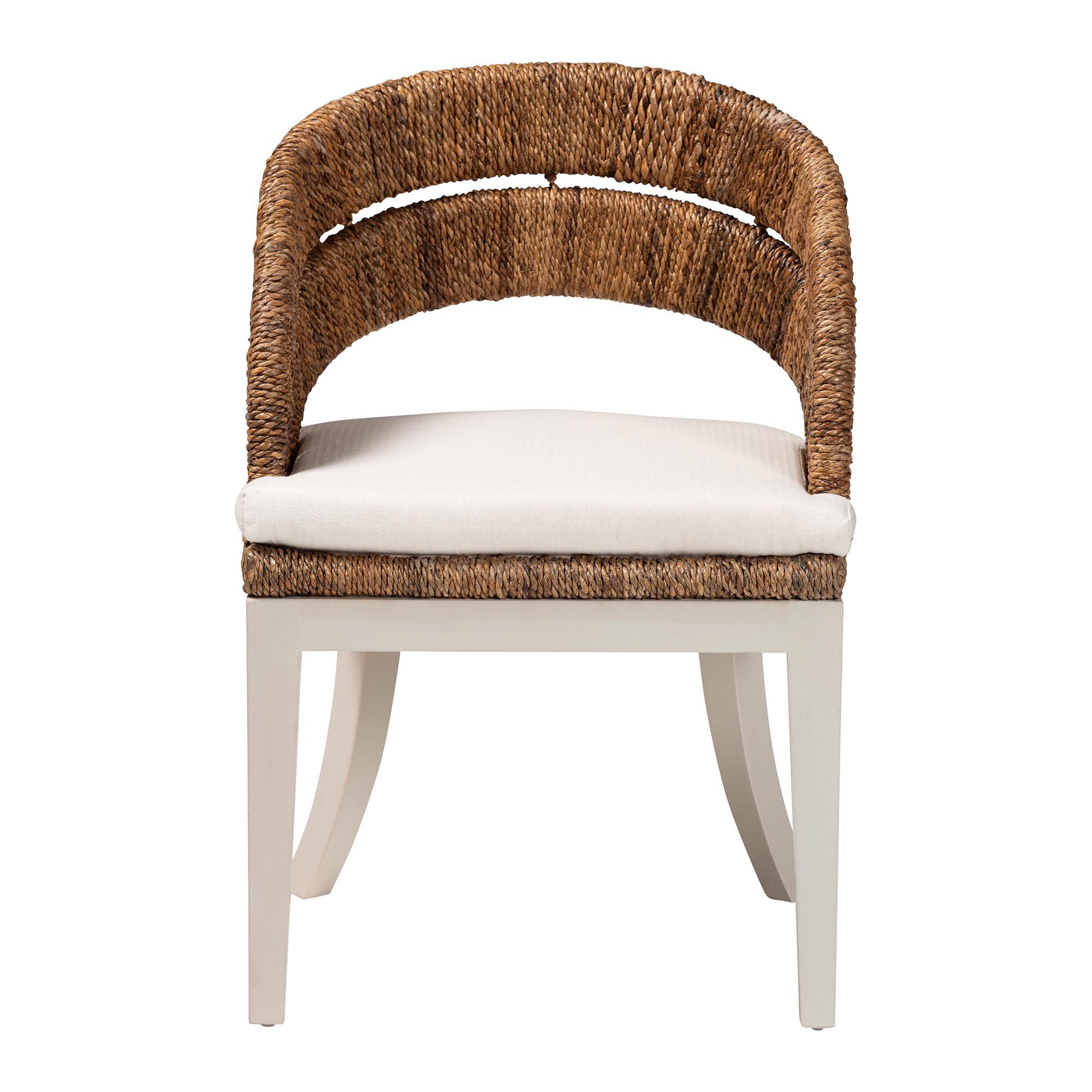 Ubud Bohemian Natural Seagrass and Mahogany Wood Dining Chair, NATURAL, alternate image number 2