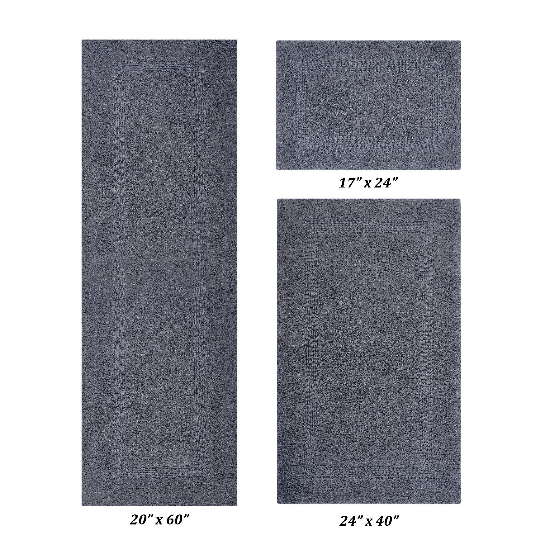 Lux Collectionis Bath Mat Rug 3 Piece Set (20 inches x 20 inches | 21 inches x 34 inches | 20 inches x 60 inches), GRAY, hi-res image number 0