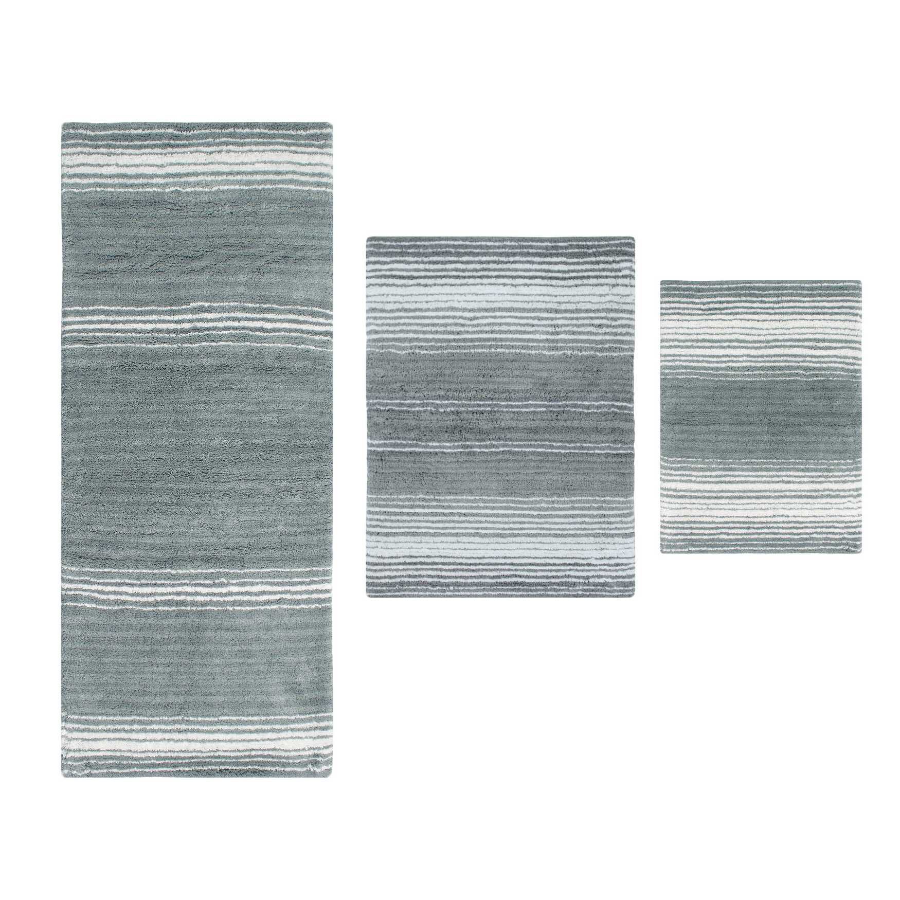 Gradiation 3 Piece Set Bath Rug Collection, GREY, hi-res image number 0