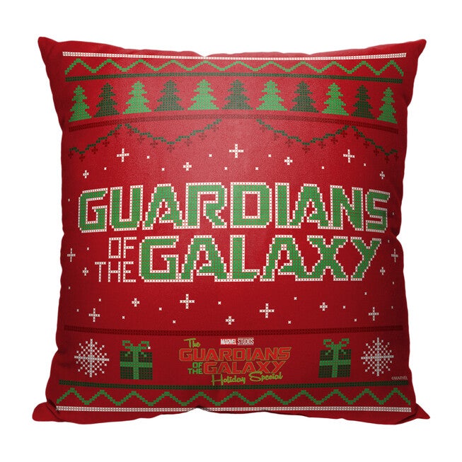 Marvel Gotg Holidayguardians Christmas Sweater 18X18 Printed Throw Pillow, O, hi-res image number null