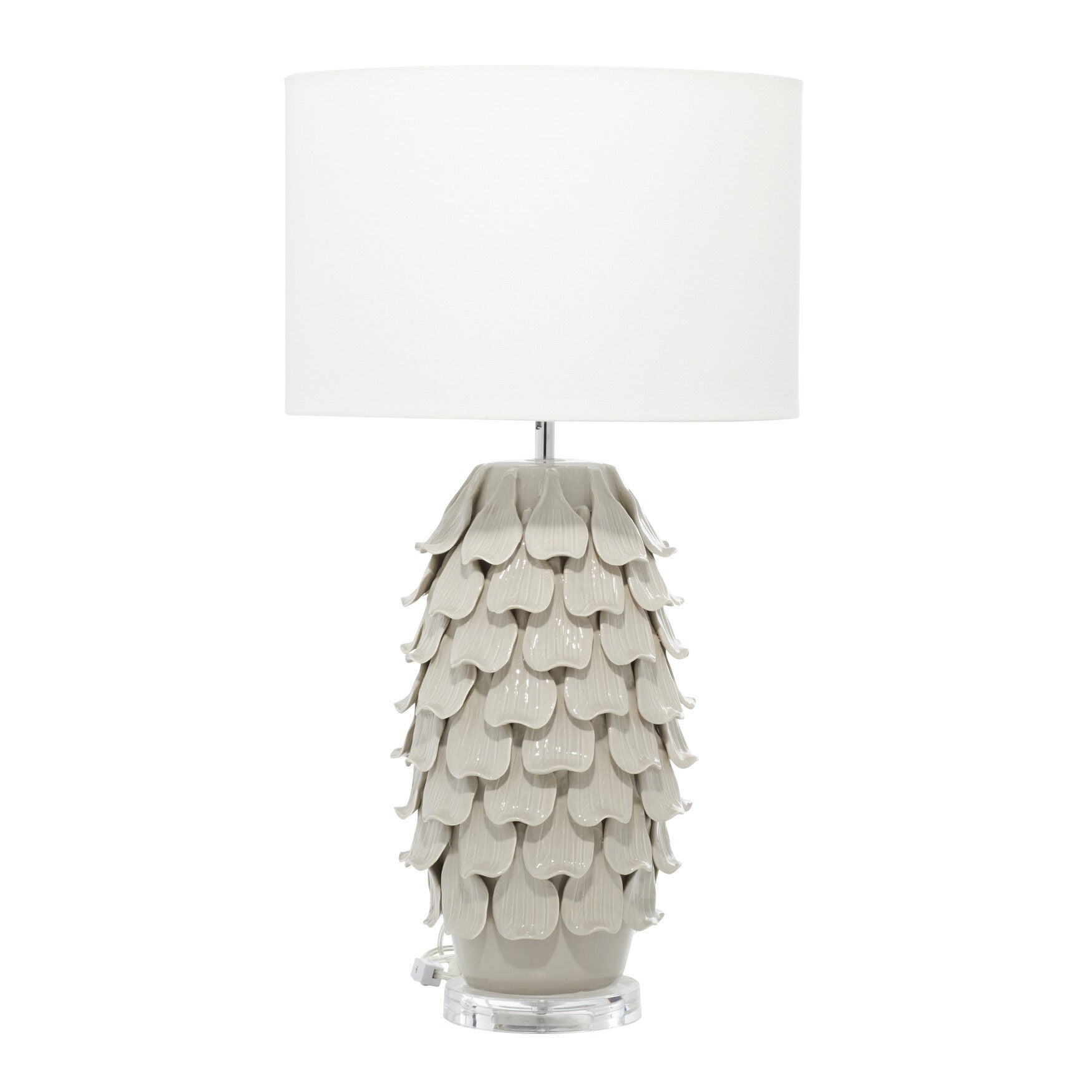 Grey Ceramic Rustic Table Lamp, GREY, hi-res image number 0