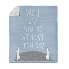 Warner Bros. Where the Wild Things Are Love you So Silk Touch Sherpa Throw Blanket 50x60 Inches
