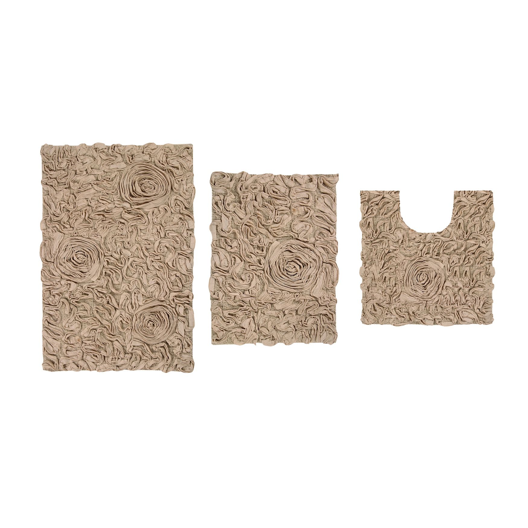 Bellflower 3-Pc. Bath Rug Set, LINEN, hi-res image number 0