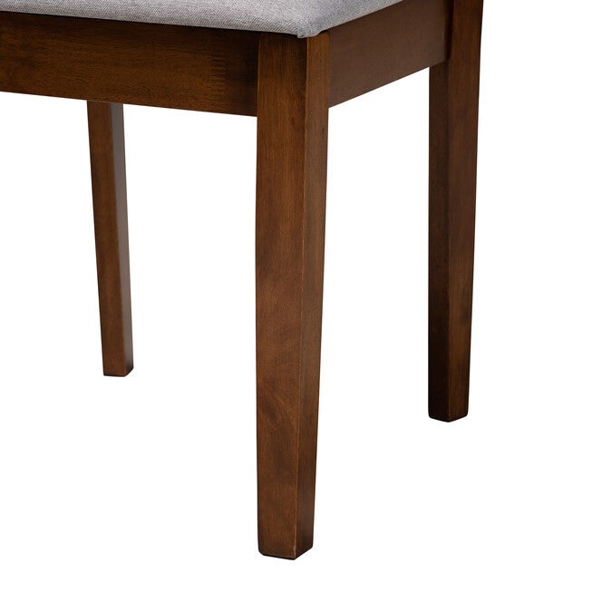 Abigail Modern Grey Fabric and Walnut Brown Finished Wood 2-Piece Dining Chair Set, GREY, alternate image number 6