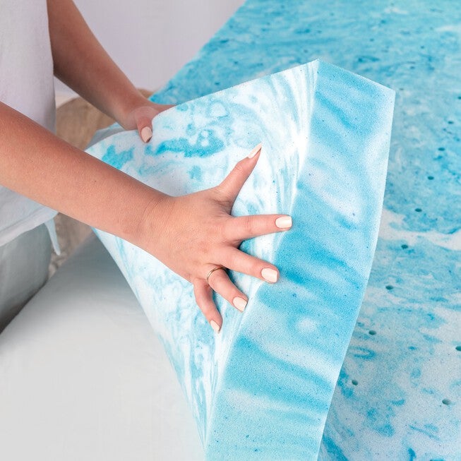 SensorPEDIC 4-Inch Gel Swirl Memory Foam Mattress Topper, , alternate image number 3