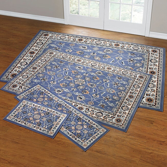 Floral Vine 4-Pc. Rug Set with Runner, BLUE, hi-res image number 0