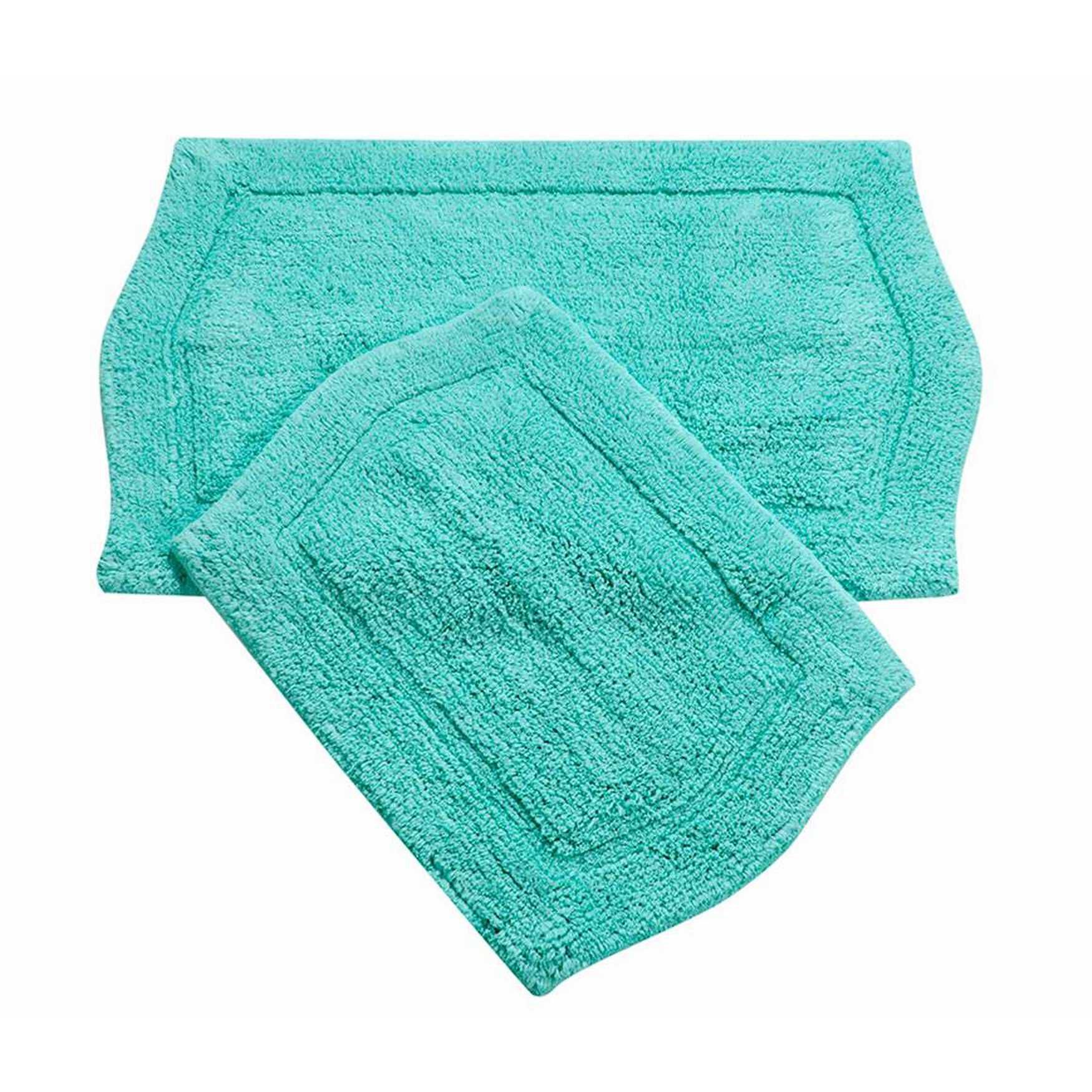 Waterford 2 Piece Set Bath Rug Collection, TURQUOISE, hi-res image number 0