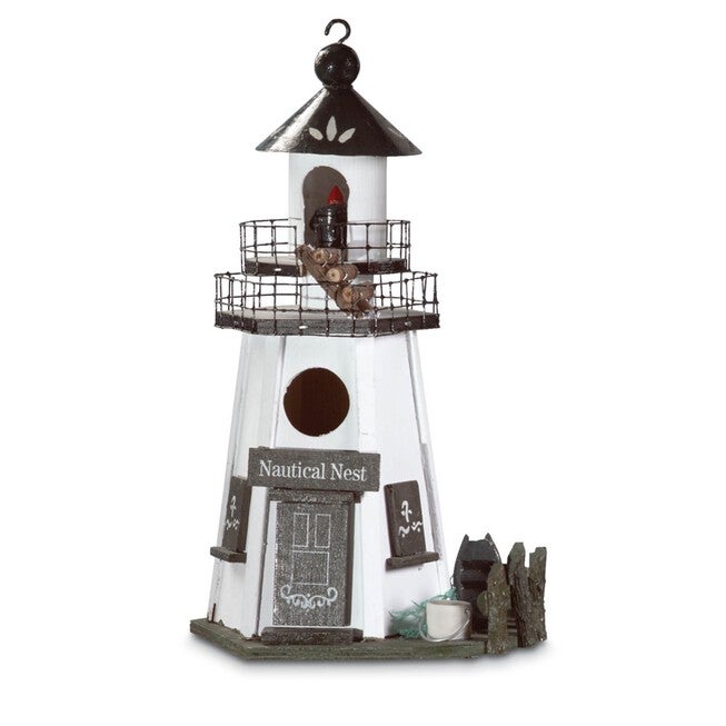Songbird Valley Nautical Nest Birdhouse, WHITE BLACK, hi-res image number null