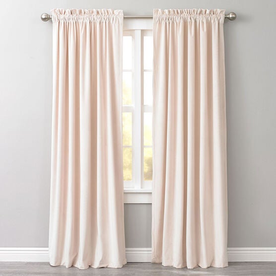 BH Studio Velvet Rod-Pocket Panel, IVORY, hi-res image number null