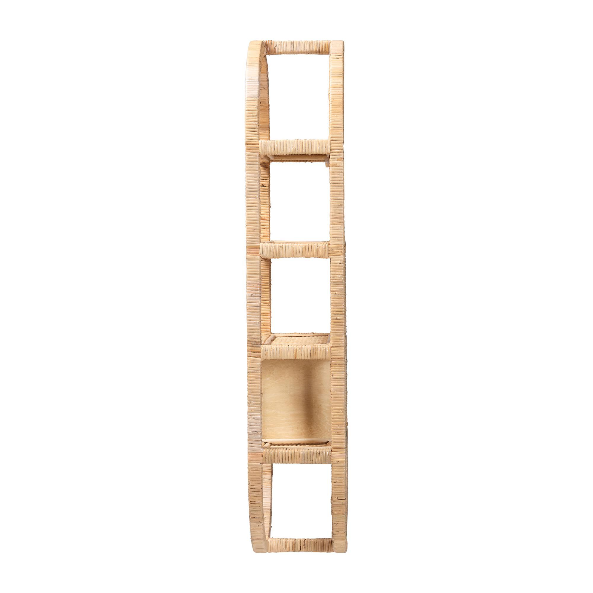 Labonita Natural Rattan Wall Shelf, BROWN, alternate image number 3