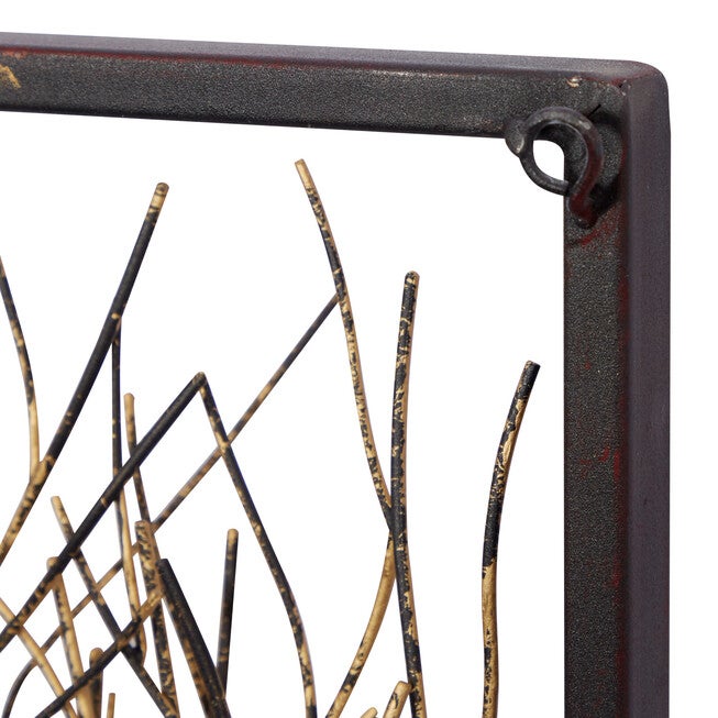 Set Of 3 Black Metal Modern Floral Wall Decor, , alternate image number null