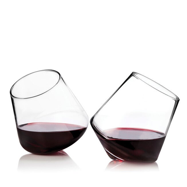 Rolling Crystal Wine Glasses, CLEAR, hi-res image number null
