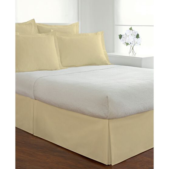 Fresh Ideas Poplin Tailored Bed Skirt, LIGHT BEIGE, hi-res image number null