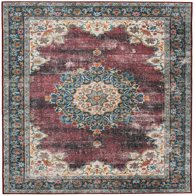 Washable Bryant Ivory/Burgundy Rug, IVORY, hi-res image number 0