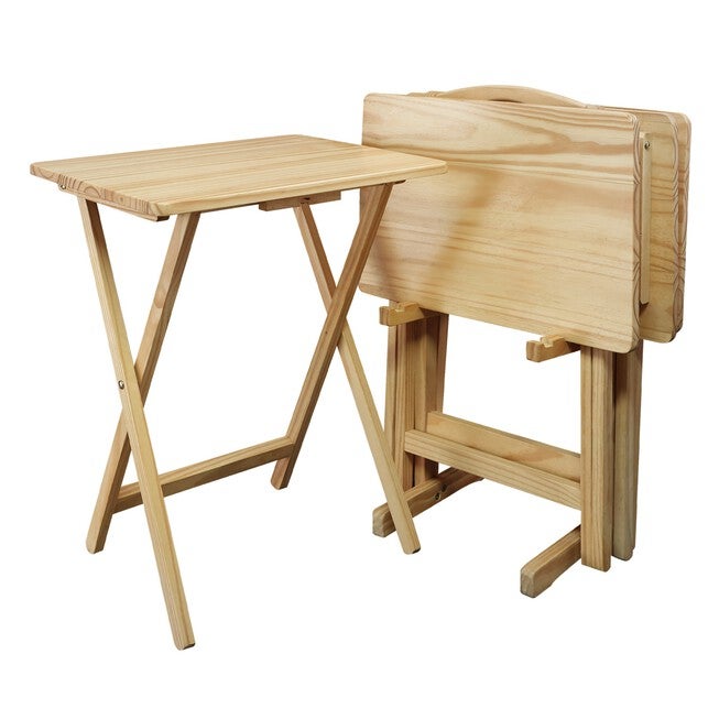 5pcs Tray Table Set-Natural, NATURAL, hi-res image number 0
