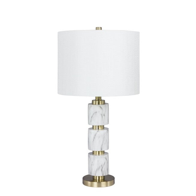 27 inches White Resin & Metal Table Lamp, , on-hover image number 1