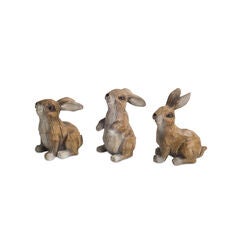 Carved Stone Garden Rabbit Figurine (Set Of 6)