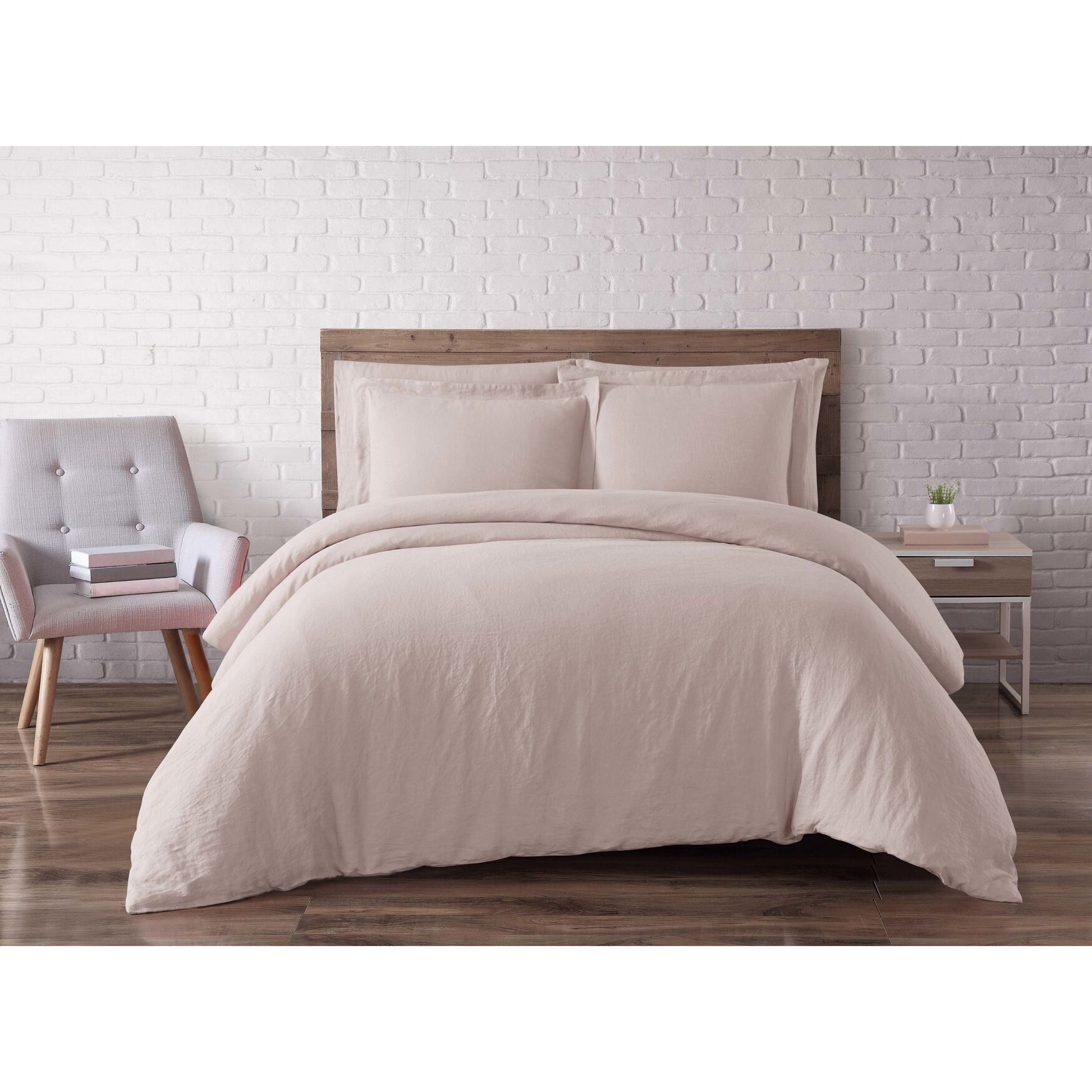Linen Duvet Set, BLUSH, hi-res image number 0