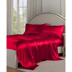 Belles & Whistles Black Satin Sheet Set