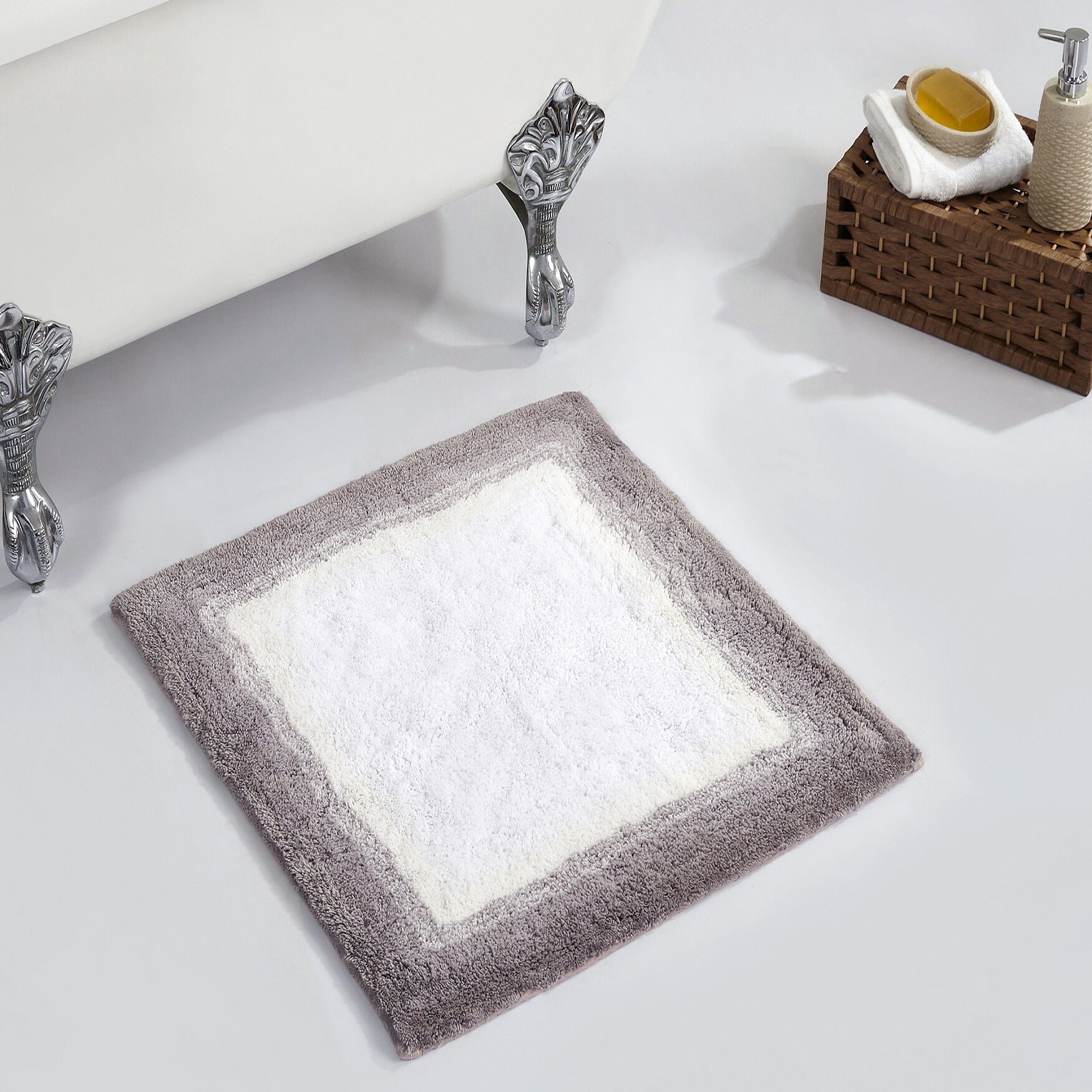 Torrent Bath Mat Rug, 24 inches X 24 inches, BEIGE, hi-res image number 0