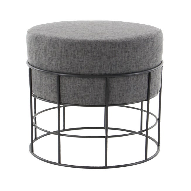 Dark Grey Metal Contemporary Stool, , alternate image number null