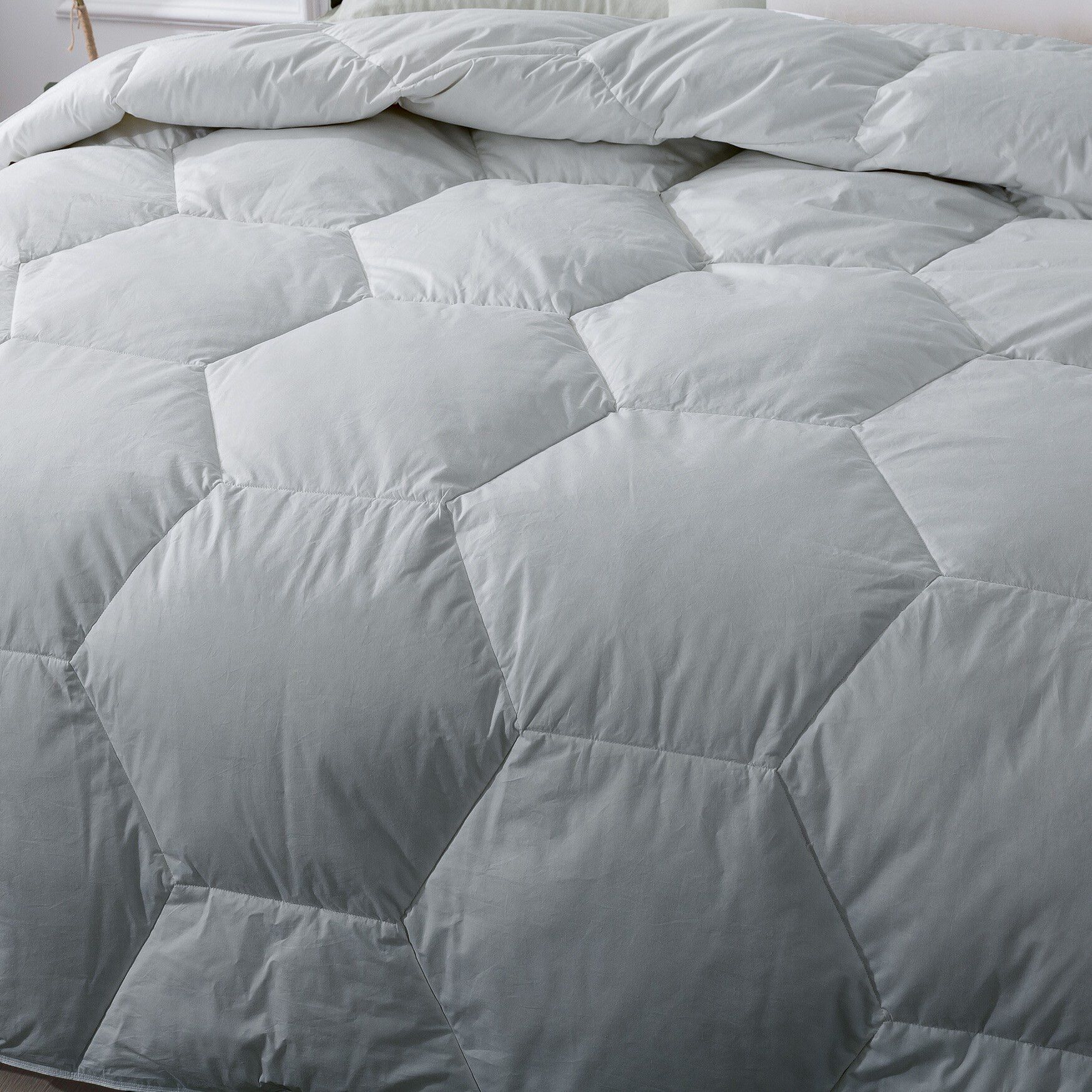 Honeycomb Stitch Down Alternative Comforter, Glacier Grey, , alternate image number 3