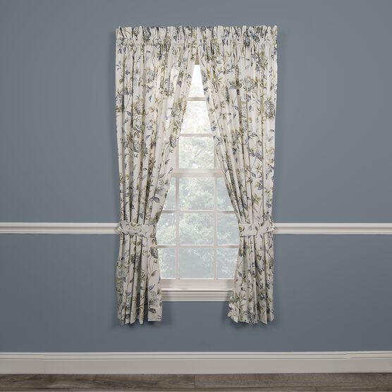 Abigail Tailored Curtain Pair With Tiebacks, PORCELAIN, hi-res image number null