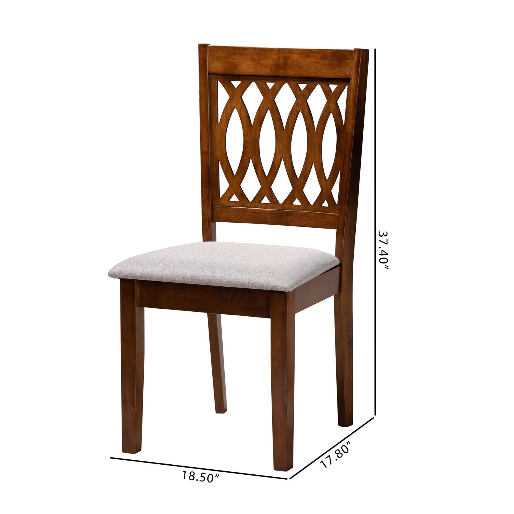 Florencia Modern Beige Fabric And Espresso Brown Finished Wood Dining Chair, , alternate image number 21
