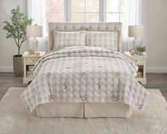 Janie Plaid Embroidery Quilt 3-Pc. Set