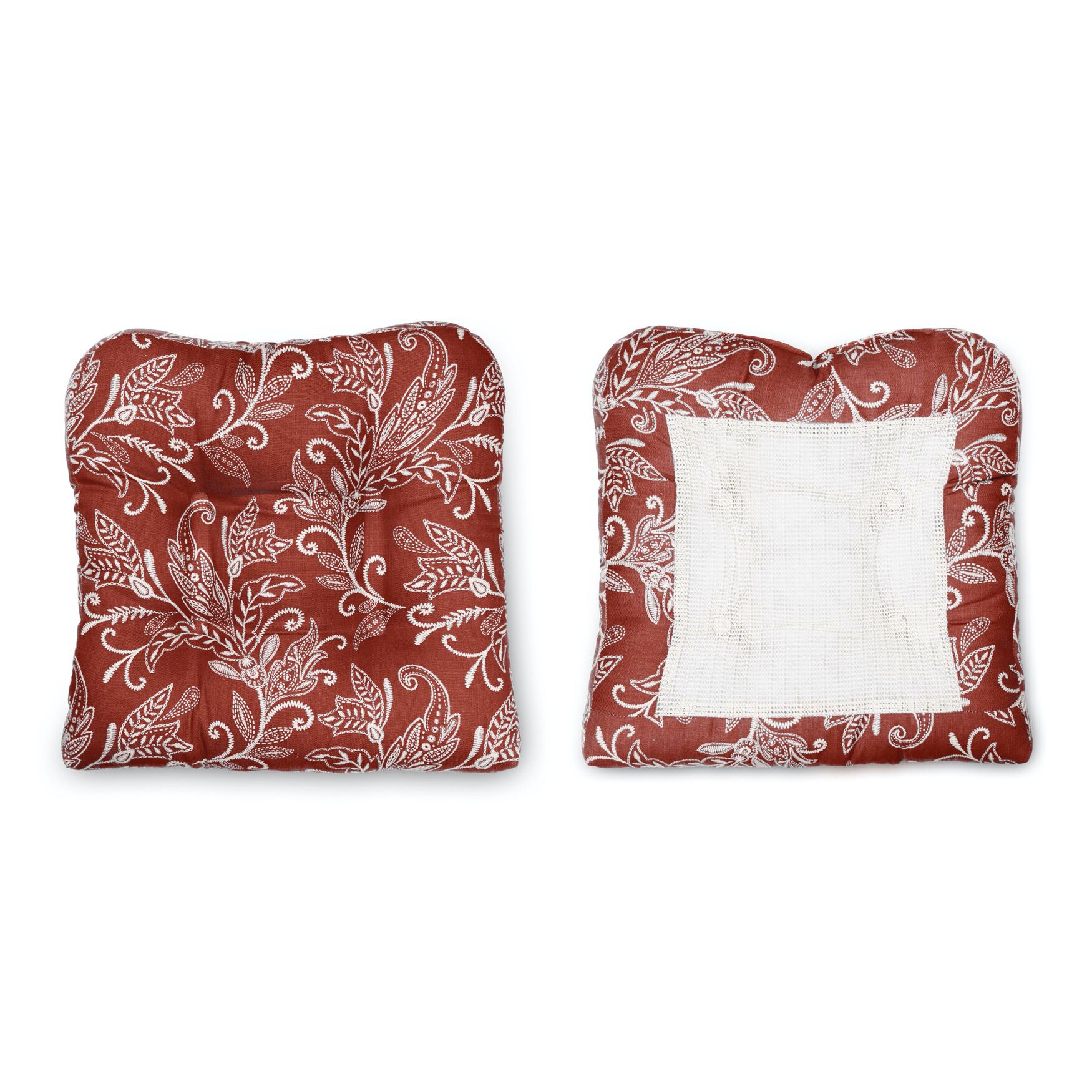 Lexington Leaf- Candlewick Leaf Pattern On A Colored Ground- Non Skid Chairpad, BRICK, hi-res image number 0