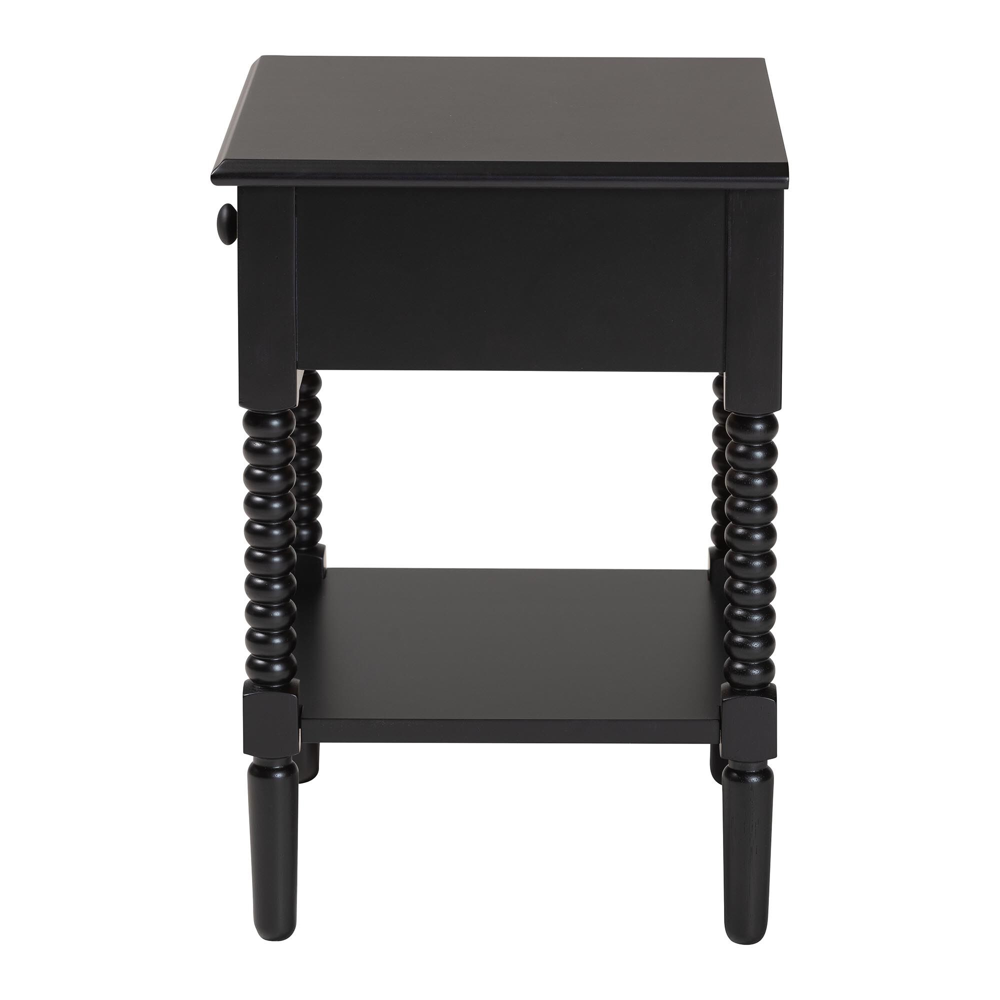 Braith Farmhouse Ivory Spindle Wood 1-Drawer Nightstand, BLACK, alternate image number 4