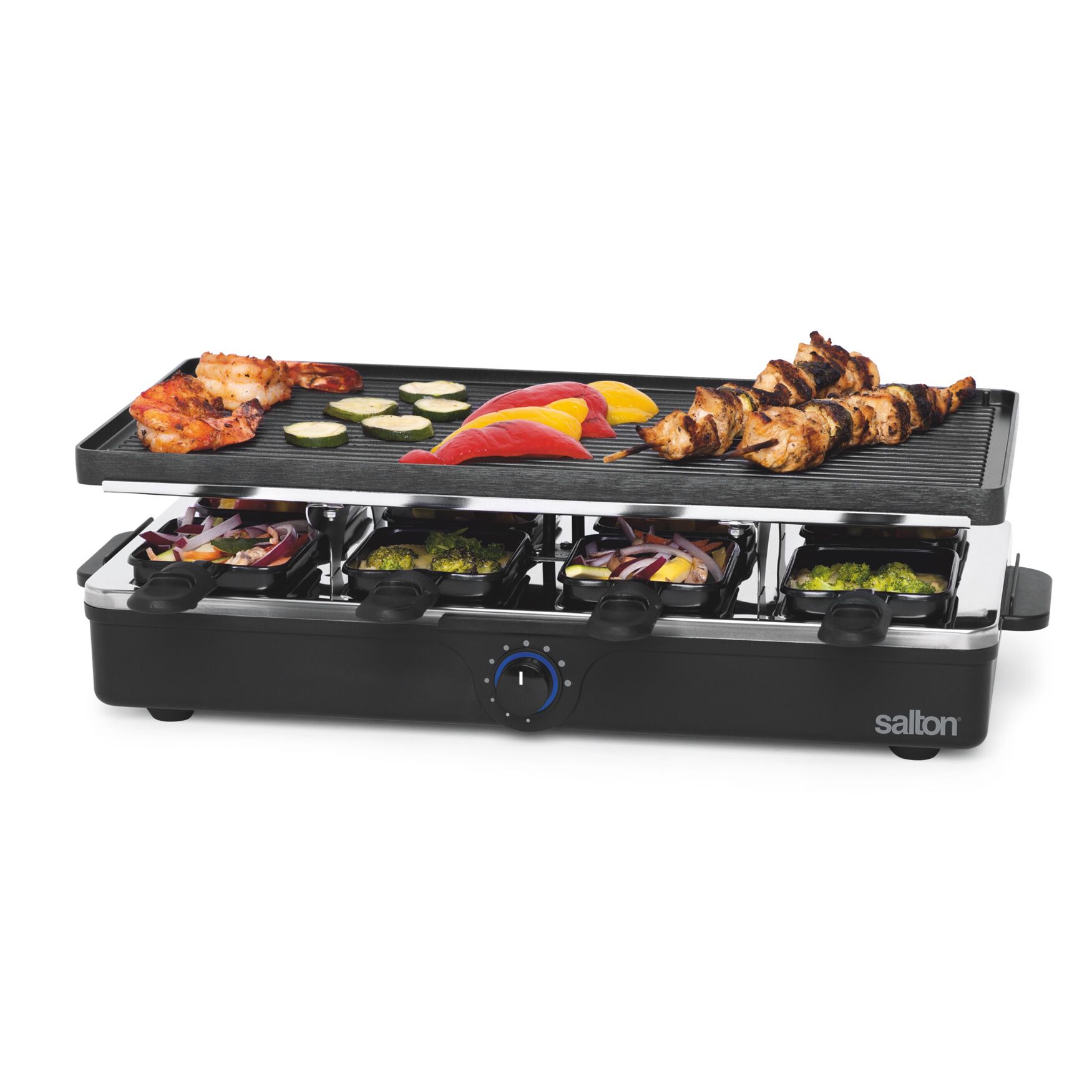 Party Grill & Raclette, 8 Person, BLACK, hi-res image number 0