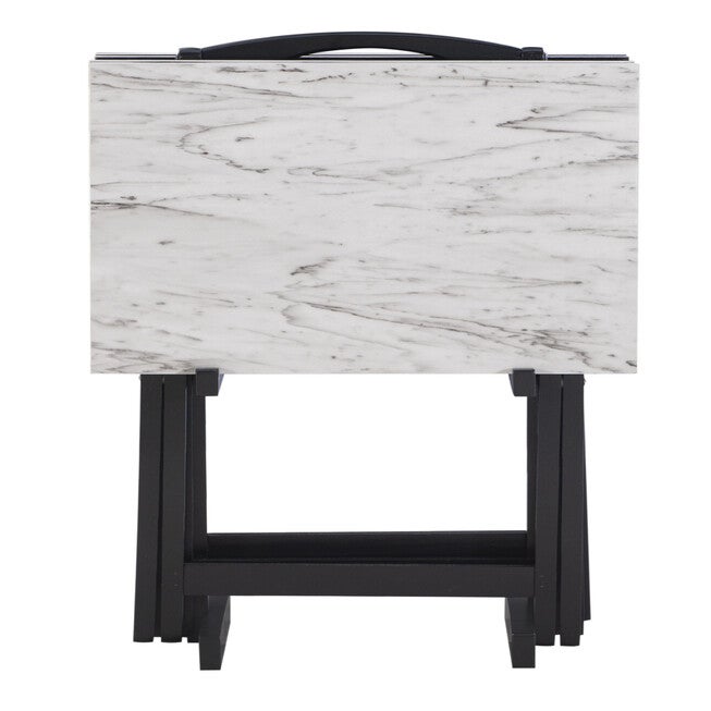 White Faux Marble Tray Set, , alternate image number null