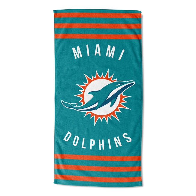 Dolphins Stripes Beach Towel, MULTI, hi-res image number 0