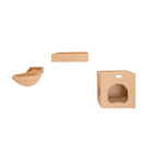 Real Wood Wall Series: Cat Tree With Condo, Perch And Soft Perch, NATURAL, hi-res image number null