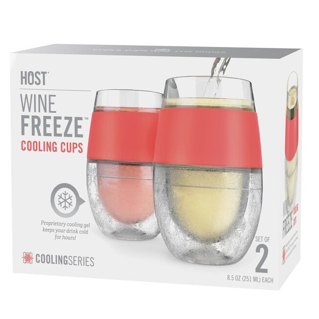 Wine Freeze Cooling Cups In Coral (Set Of 2) By, , alternate image number null
