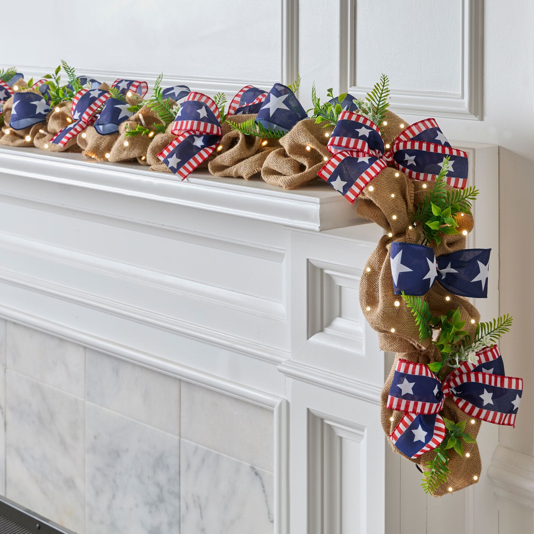 6' Pre-Lit Americana Garland