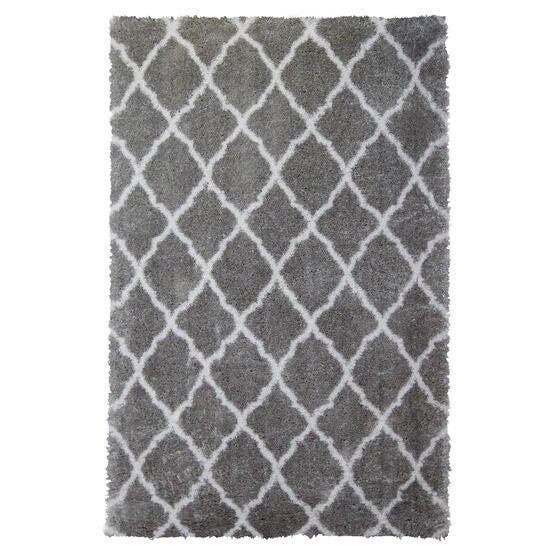 Trellis Shag Rug 30"W X 51"L, GRAY IVORY, hi-res image number null